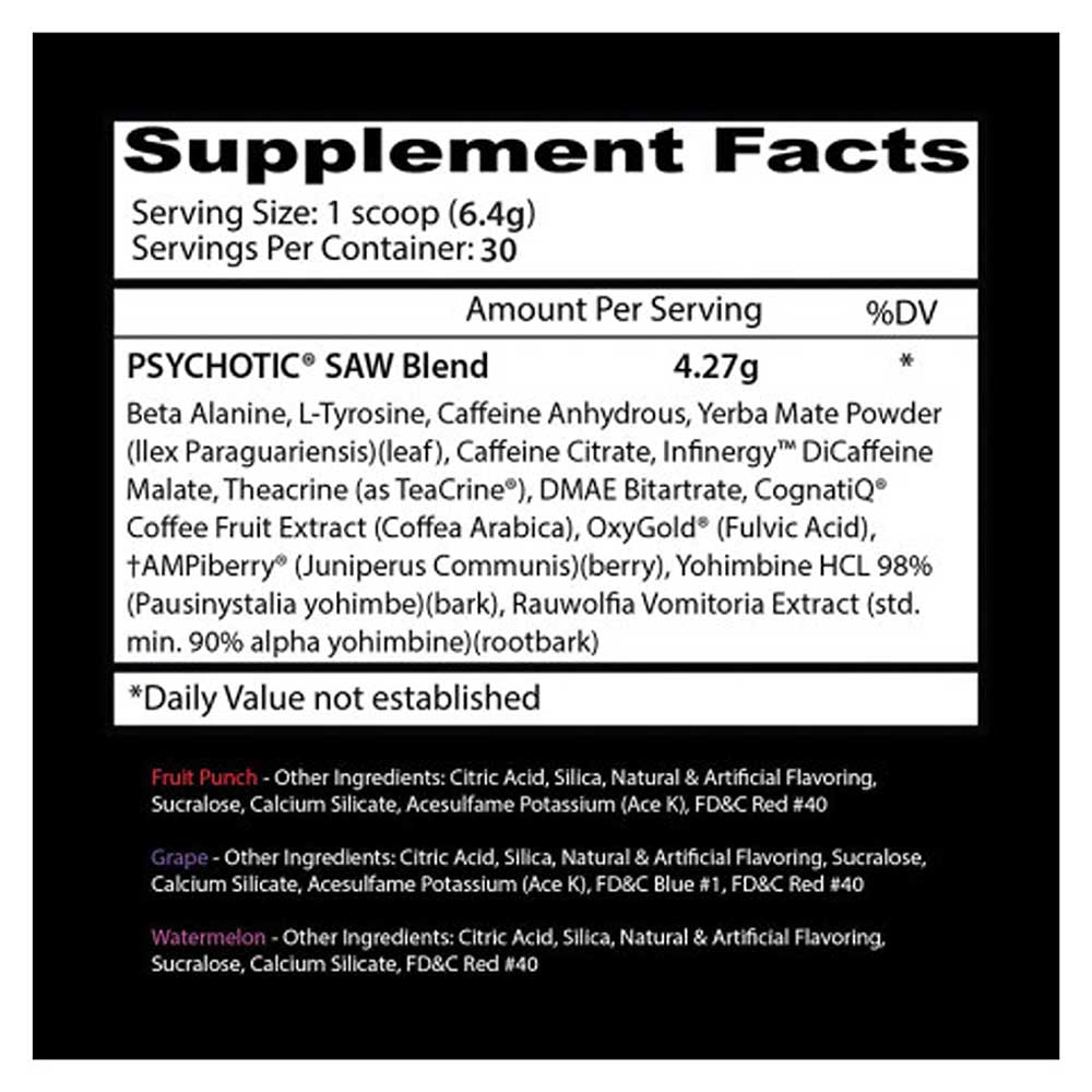 PRE - ENTRENO - PSYCHOTIC SAW - INSANE LABZ - Imagen 2